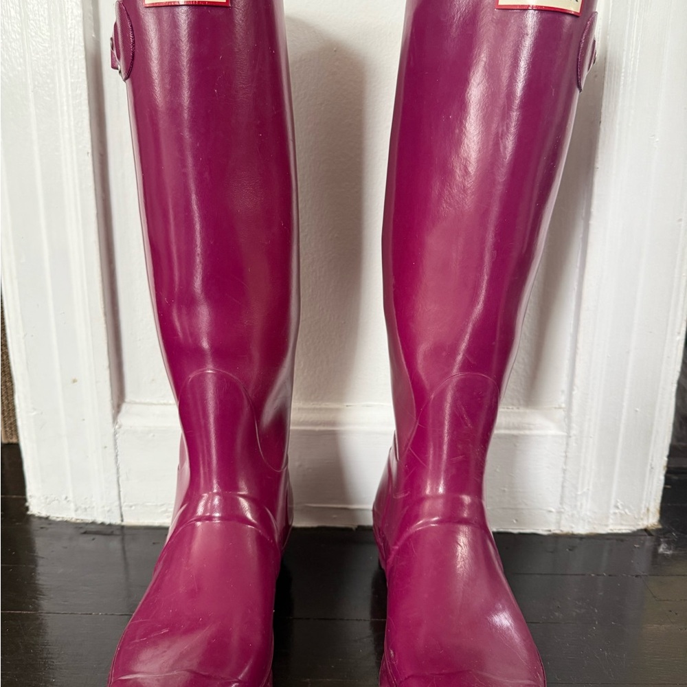 Hunter burgundy Tall Rain Boots